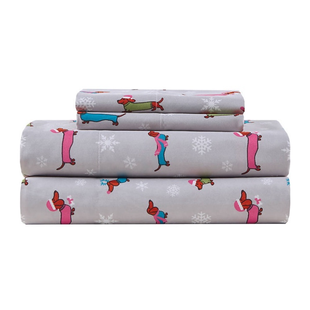 CHRISTMAS DACHSHUND  SHEET SET TWIN/TWIN XL
